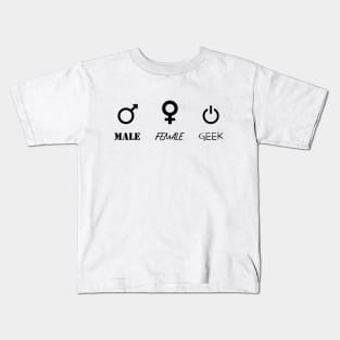 Male Female Geek Kids T-Shirt